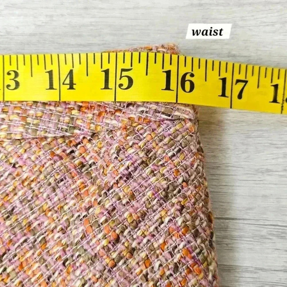 Gap Women's Peach Pastel Multicolored Wool Tweed Retro Skirt Flounce Hemline 8 - Picture 6 of 9